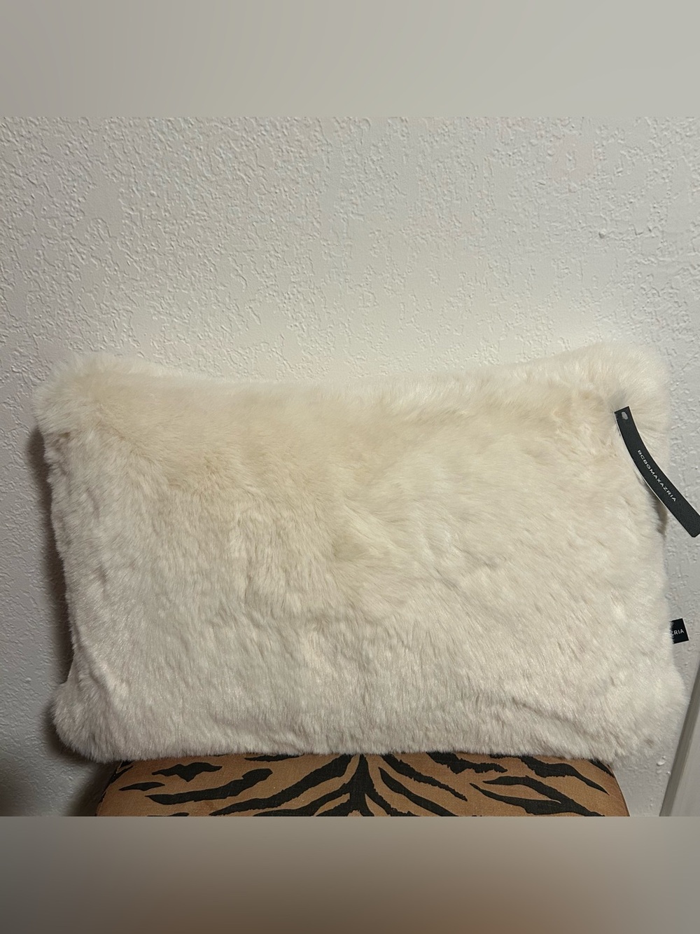 BCBGMaxazria Luxury Faux Fur Decorative Throw Pillow